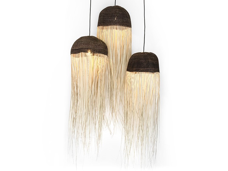 Tassel Basket Lights Brown with Light